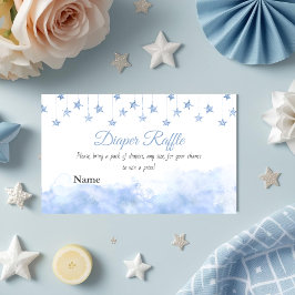Twinkle Little Star Blue Boy Baby Shower Diaper Informatiekaartje