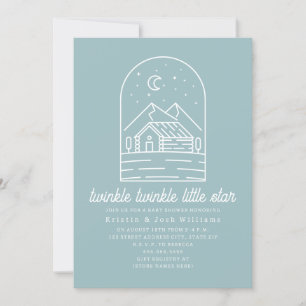 Twinkle Little Star Blue Boy Baby shower Kaart