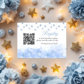 Twinkle Little Star Blue Boy Baby Shower Registry Informatiekaartje
