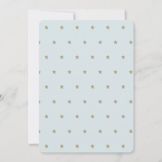 Twinkle Little Star Blue Boy Drive-by Baby shower Kaart (Achterkant)