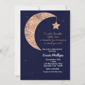 Twinkle Little Star Blue Bronze Moon Baby shower Kaart (Voorkant)