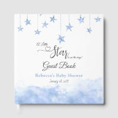 Twinkle Little Star Blue Clouds Boy Baby Shower Gastenboek (Voorkant)