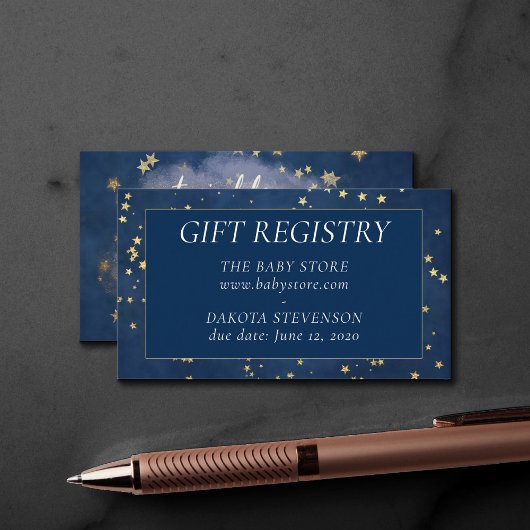 Twinkle Little Star | Blue Copper Gold Registry Informatiekaartje
