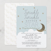 Twinkle Little Star Blue Drive-by Baby shower Kaart (Voorkant / Achterkant)