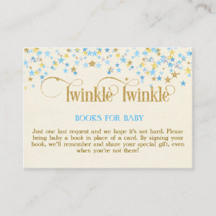 Twinkle Little Star Blue Gold Boek Aanvraag Kaart