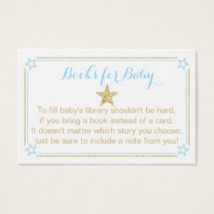 Twinkle Little Star Blue Gold Books voor Baby Visitekaartje
