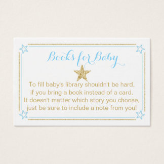 Twinkle Little Star Blue Gold Books voor Baby Visitekaartje
