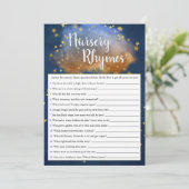 Twinkle Little Star | Blue Gold Nursery Rhyme Quiz Kaart (Staand voorkant)