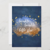 Twinkle Little Star | Blue Gold Nursery Rhyme Quiz Kaart (Achterkant)