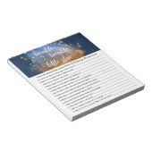 Twinkle Little Star | Blue Gold Nursery Rhyme Quiz Notitieblok (Schuin)