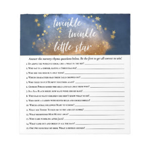 Twinkle Little Star Blue Gold Nursery Rhyme Quiz Notitieblok