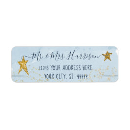 Twinkle Little Star Blue Gold Return-adres Etiket