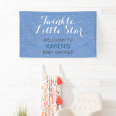 Twinkle Little Star Blue Silver Stars Baby shower Spandoek (Insitu)