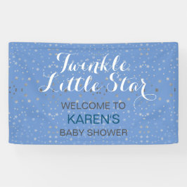 Twinkle Little Star Blue Silver Stars Baby shower Spandoek
