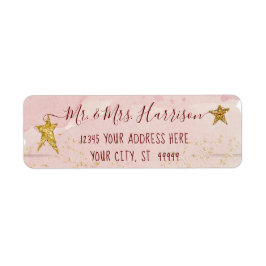 Twinkle Little Star Blush Pink Gold Return-adres Etiket