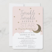 Twinkle Little Star Blush Roze Baby shower per Mai Kaart (Voorkant)