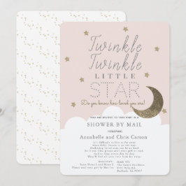 Twinkle Little Star Blush Roze Baby shower per Mai Kaart