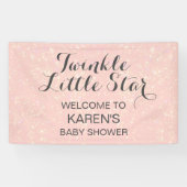 Twinkle Little Star Blush Roze Baby shower Spandoek (Horizontaal)