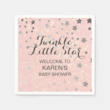 Twinkle Little Star Blush Roze Zilver Baby shower