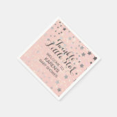 Twinkle Little Star Blush Roze Zilver Baby shower Servet (Hoek)