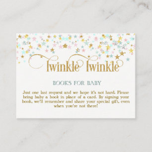 Twinkle Little Star Boeken voor Baby Verzoekkaart Informatiekaartje