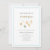 Twinkle Little Star Boho Blue Boy Baby shower Kaart (Voorkant)
