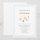 Twinkle Little Star Boho Blue Boy Baby shower Kaart (Voorkant / Achterkant)