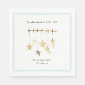 Twinkle Little Star Boho Blue Boy Baby Shower Servet (Voorkant)