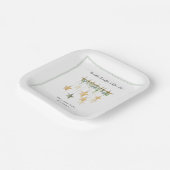 Twinkle Little Star Boho Botanical Baby Shower Papieren Bordje (Gebogen)