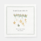 Twinkle Little Star Boho Botanical Baby Shower Servet (Voorkant)