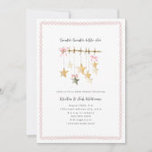 Twinkle Little Star Boho Bows Baby shower Kaart (Voorkant)