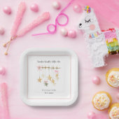 Twinkle Little Star Boho Bows Baby Shower Papieren Bordje (Feest)