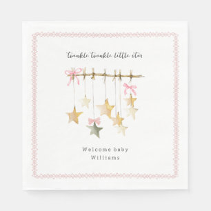 Twinkle Little Star Boho Bows Baby Shower Servet