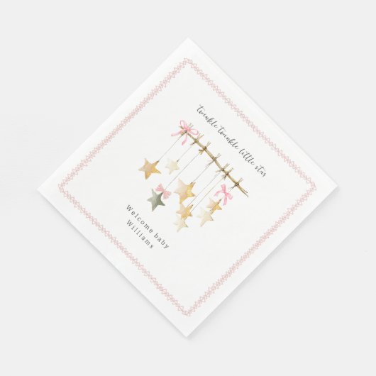 Twinkle Little Star Boho Bows Baby Shower Servet (Hoek)