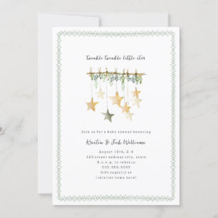 Twinkle Little Star Boho Neutraal Groene Baby Show Kaart