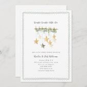 Twinkle Little Star Boho Neutral Green Baby Shower Kaart (Voorkant / Achterkant)