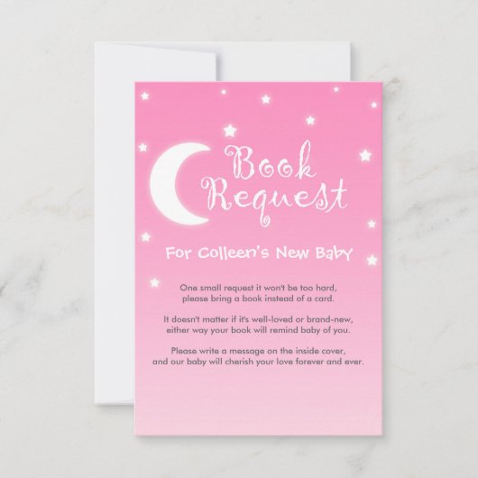 Twinkle Little Star Book Request with geem in roze Kaart (Voorkant)