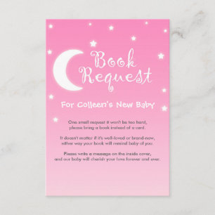 Twinkle Little Star Book Request with geem in roze Kaart
