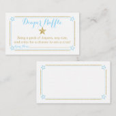 Twinkle Little Star Boy Baby shower Diaper Raffle Informatiekaartje (Voorkant / Achterkant)