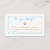 Twinkle Little Star Boy Baby shower Diaper Raffle Informatiekaartje (Voorkant)