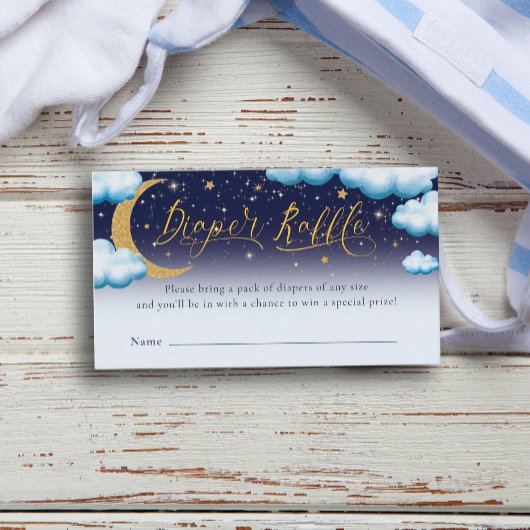 Twinkle Little Star Boy Baby shower Diaper Raffle Informatiekaartje