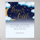 Twinkle Little Star Boy Baby shower Diaper Raffle Poster (Voorkant)