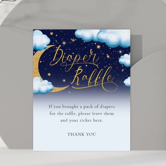Twinkle Little Star Boy Baby shower Diaper Raffle Poster