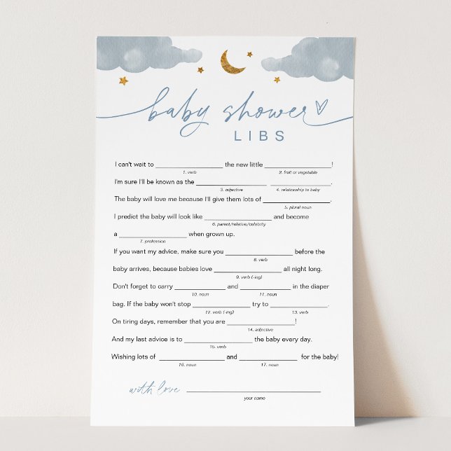 Twinkle Little Star Boy Baby shower Libs Game (Creator heeft geüpload)