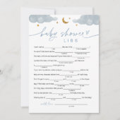 Twinkle Little Star Boy Baby shower Libs Game Kaar Kaart (Voorkant)