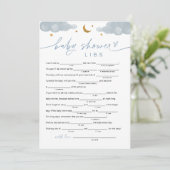 Twinkle Little Star Boy Baby shower Libs Game Kaar Kaart (Staand voorkant)