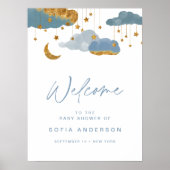 Twinkle Little Star Boy Baby shower Welkom Poster (Voorkant)