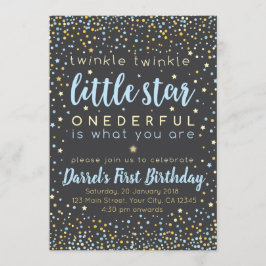 Twinkle Little Star Boy eerste verjaardag uitnodig Kaart
