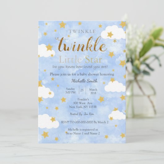 Twinkle Little Star Boy Kaart (Staand voorkant)