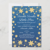 Twinkle Little Star Boys Baby shower Uitnodiging (Voorkant)
